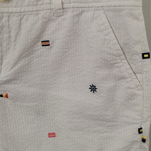 Women’s Lilly Pulitzer Cotton Shorts White w/Detailed Nautical Seersucker Sz.6 - Picture 5 of 11